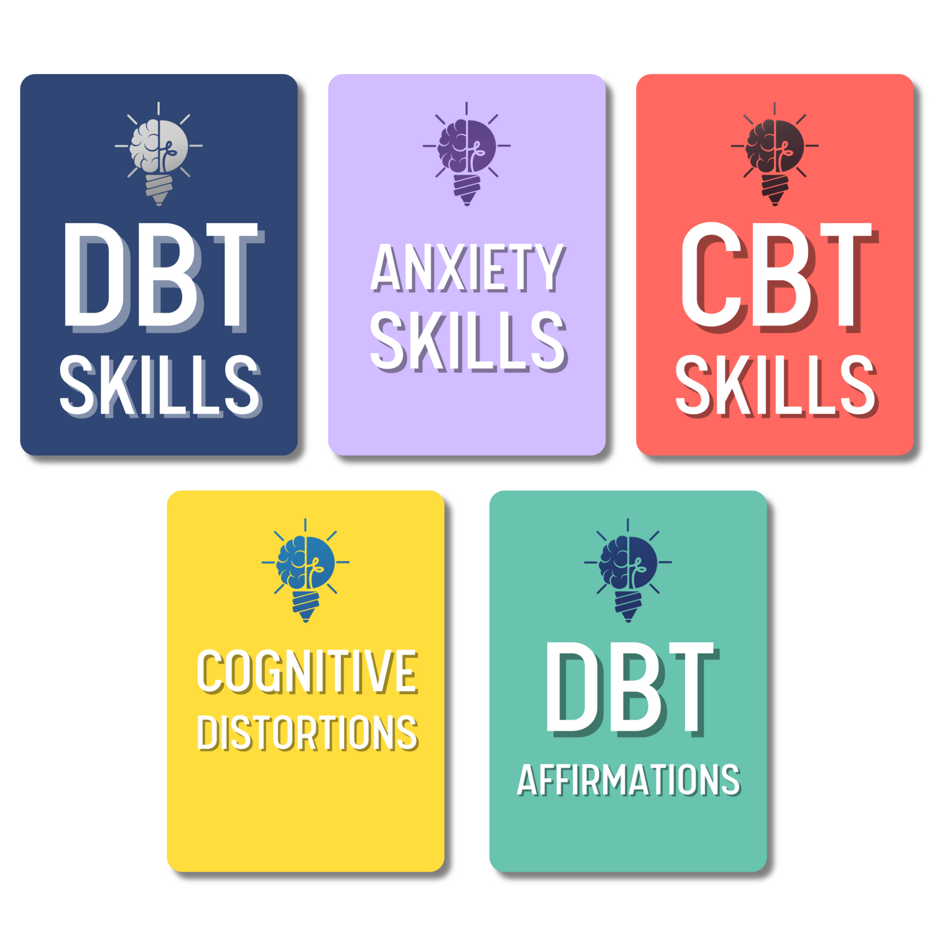 Infassic DBT Flashcards - Dialectical Behavior Therapy Coping Skills Cards (95 Cards)
