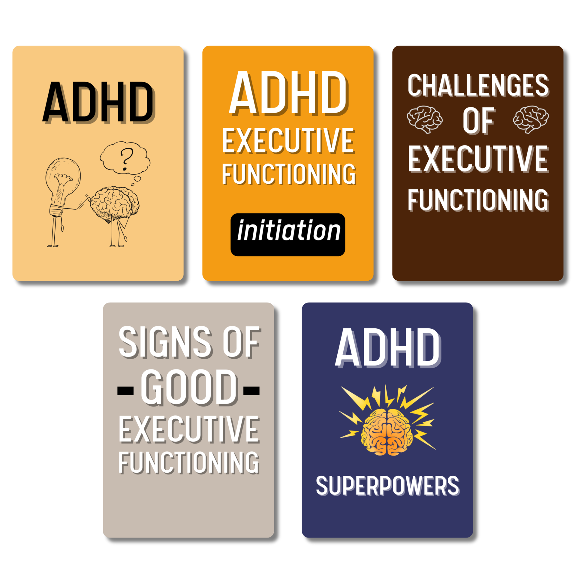 ADHD Executive Functioning Flashcards - ADHD Coping Flash Cards (86 cards)