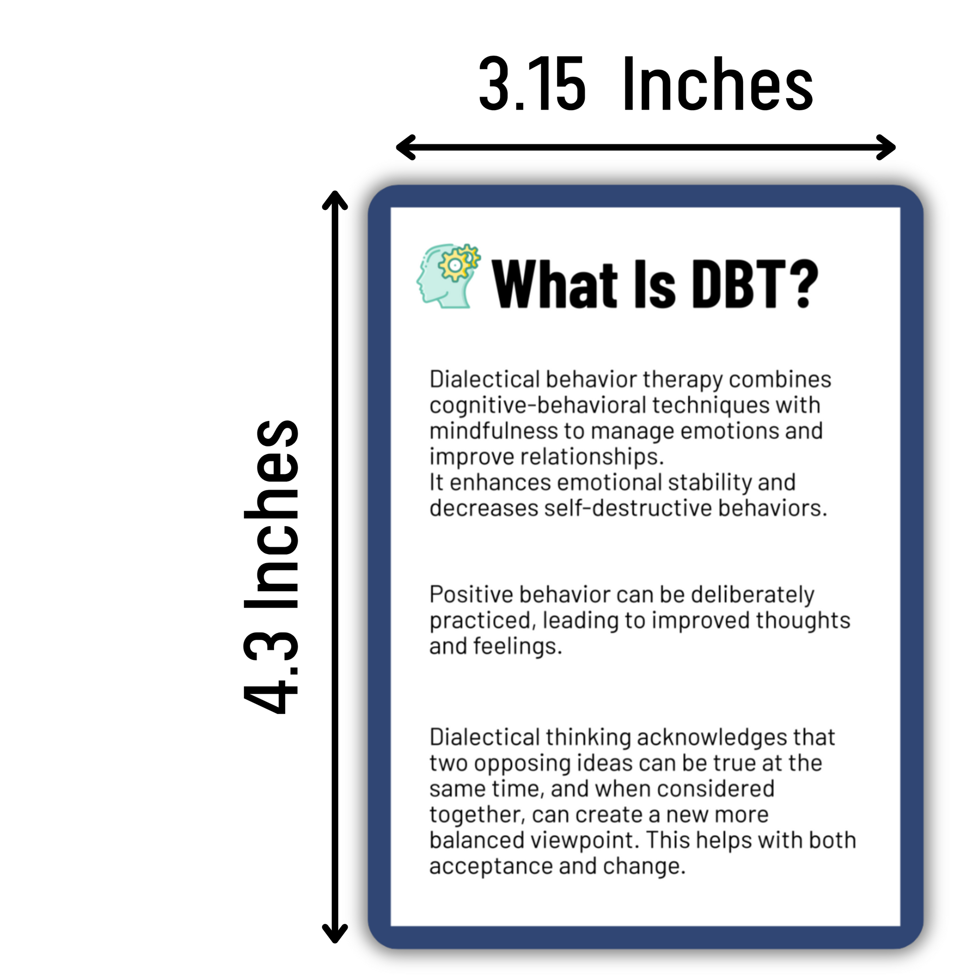 Infassic DBT Flashcards - Dialectical Behavior Therapy Coping Skills Cards (95 Cards)