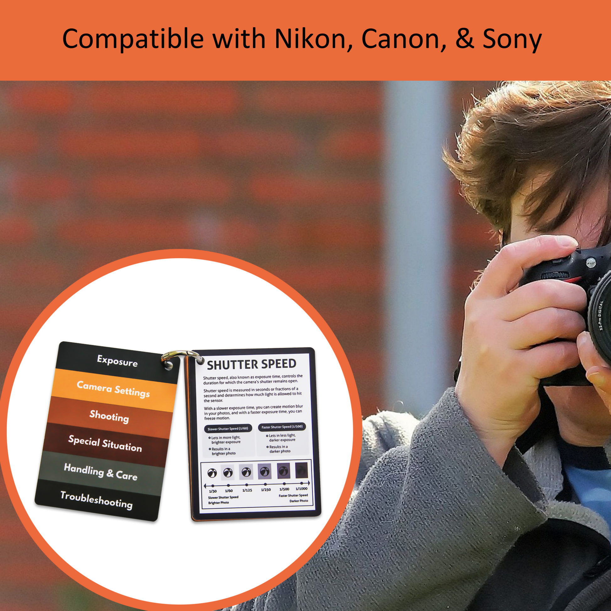 DSLR Camera Photography Cheat Sheet Cards - 4" x 3"