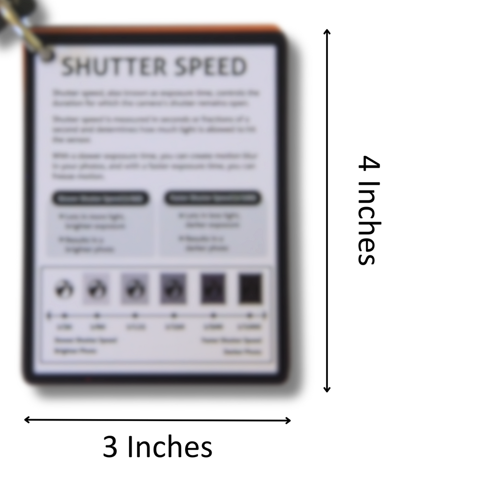 DSLR Camera Photography Cheat Sheet Cards - 4" x 3"