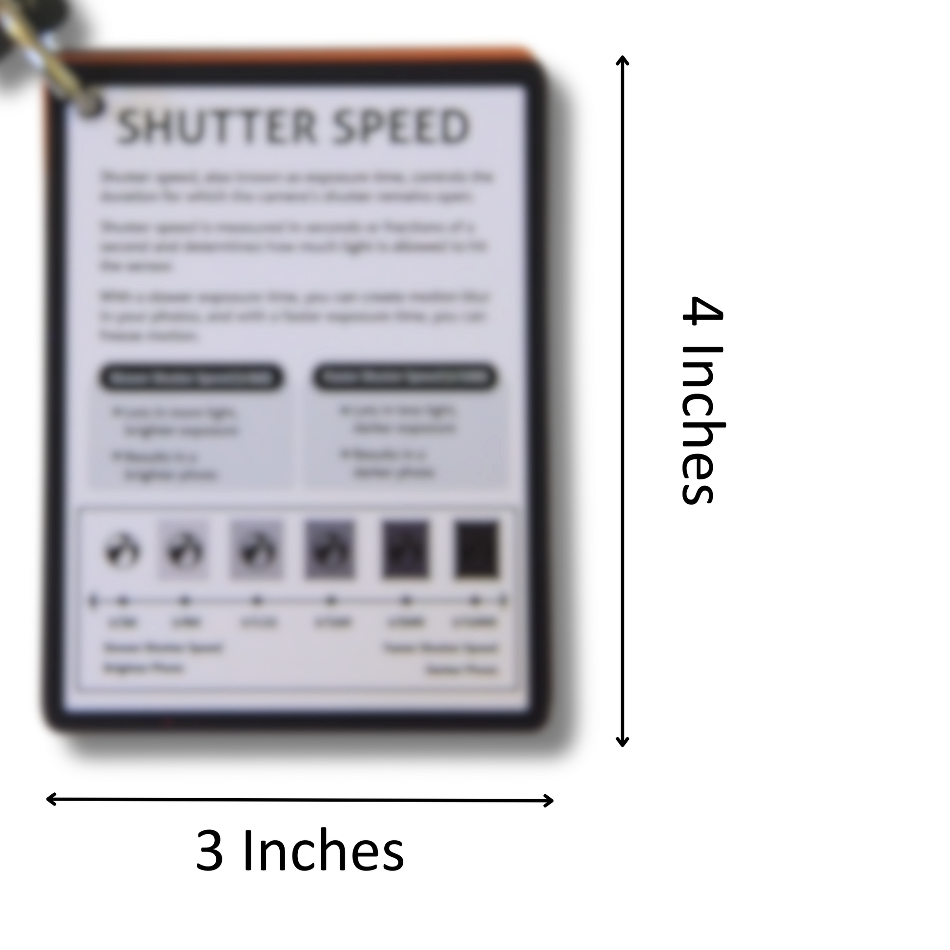 DSLR Camera Photography Cheat Sheet Cards - 4" x 3"
