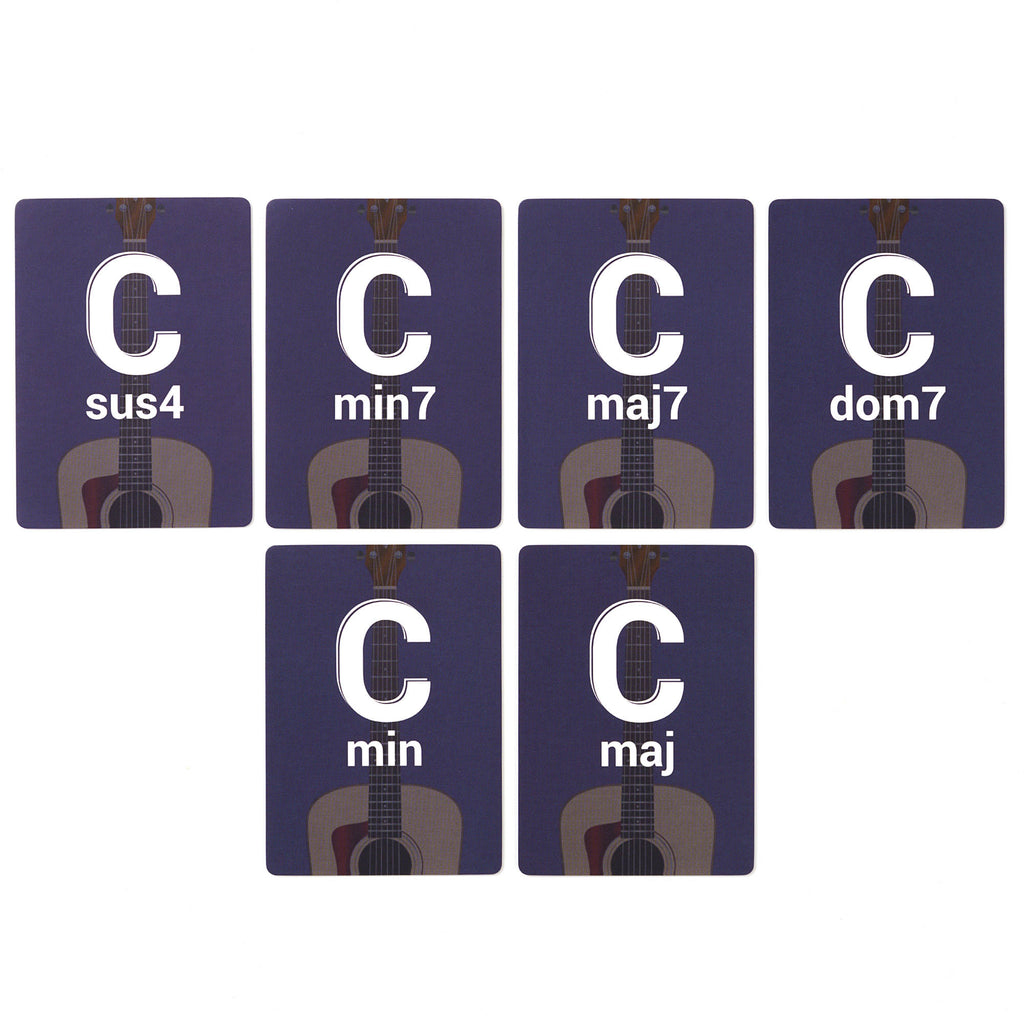 Infassic Guitar Chord Flash Cards - Acoustic & Electric Guitar Learning Cheat Sheets (48 cards)