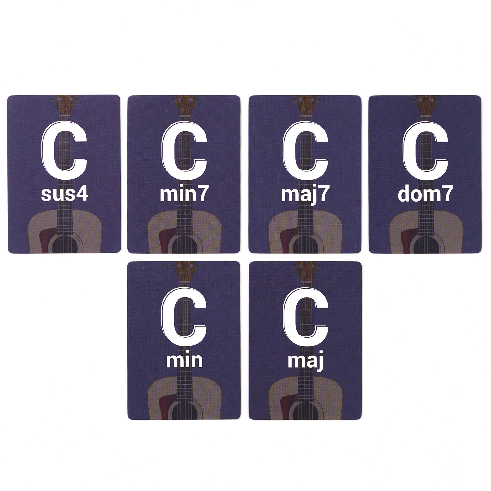 Infassic Guitar Chord Flash Cards - Acoustic & Electric Guitar Learning Cheat Sheets (48 cards)