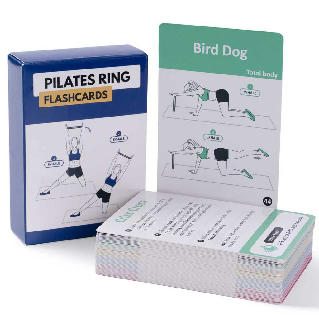 Pilates Ring Workout Cards - Magic Circle Pilates Flashcards - 53 Cards | 2.75” x 3.9”