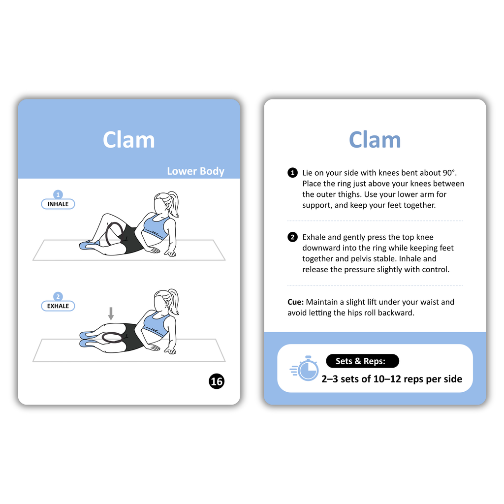 Pilates Ring Workout Cards - Magic Circle Pilates Flashcards - 53 Cards | 2.75” x 3.9”