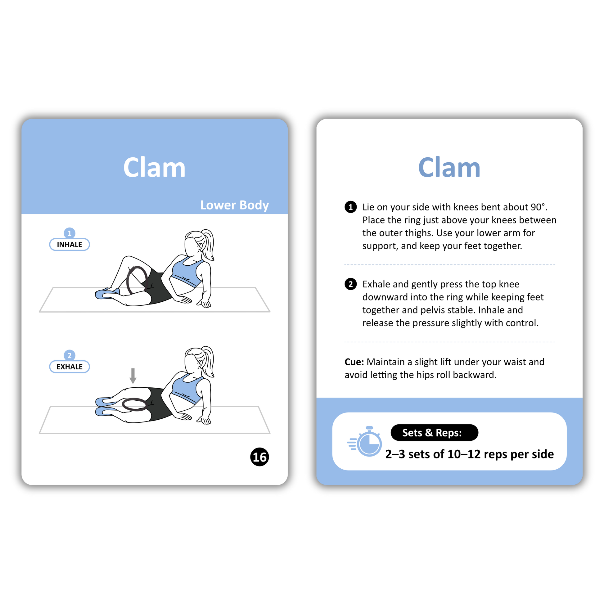 Pilates Ring Workout Cards - Magic Circle Pilates Flashcards - 53 Cards | 2.75” x 3.9”