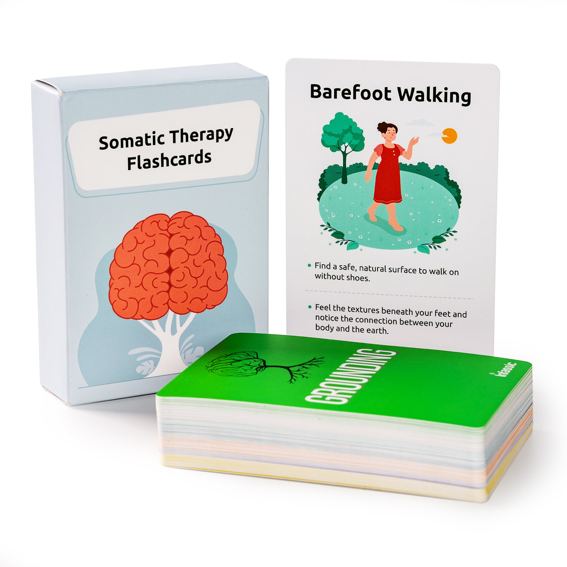 Somatic Therapy Exercise Cards for Nervous System Regulation - 50 Cards - 2.75”x3.9”