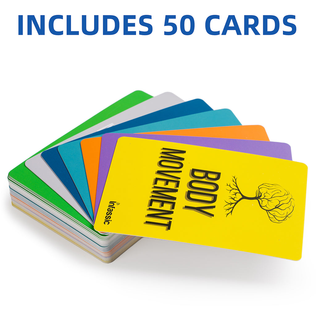 Somatic Therapy Exercise Cards for Nervous System Regulation - 50 Cards - 2.75”x3.9”